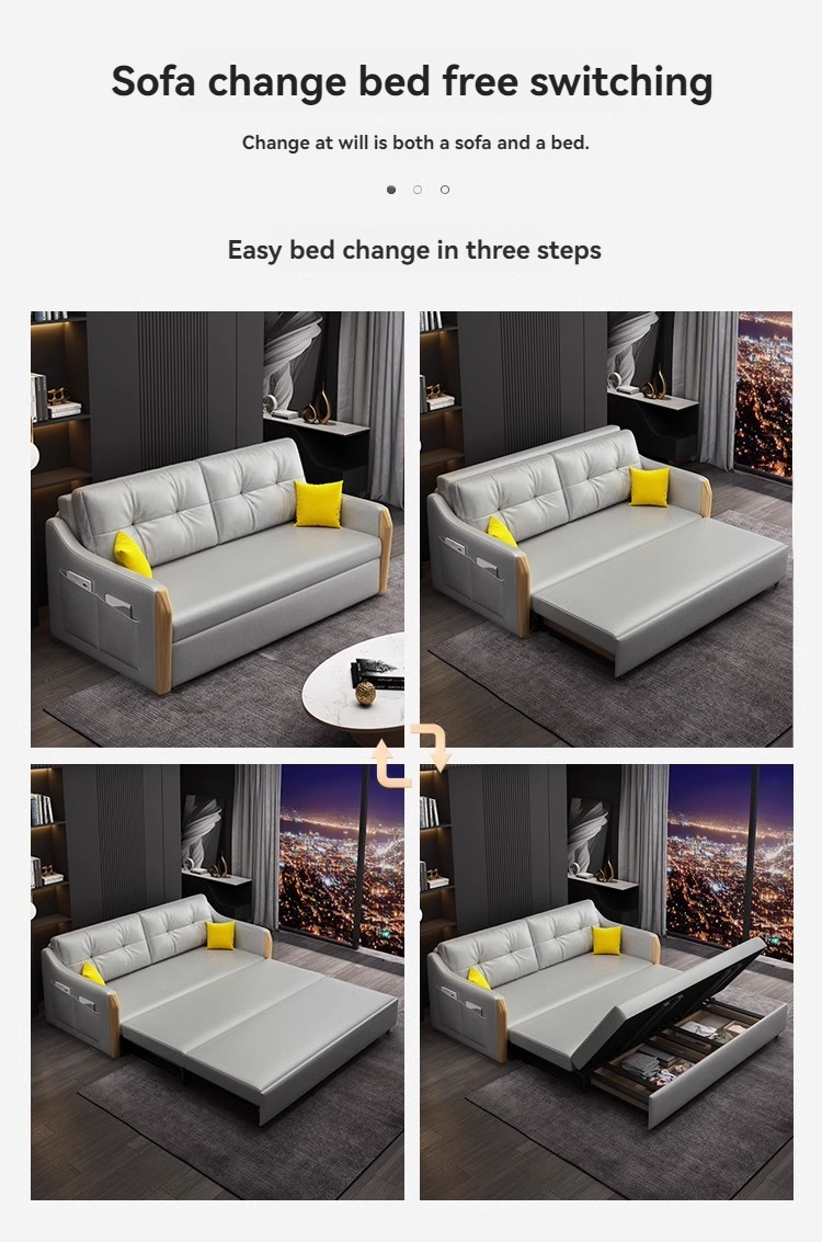 [Pre-order]  Washless technology cloth folding cloth sofa bed double living room multi-purpose simple extension and reduction of household storage-Smart-Living