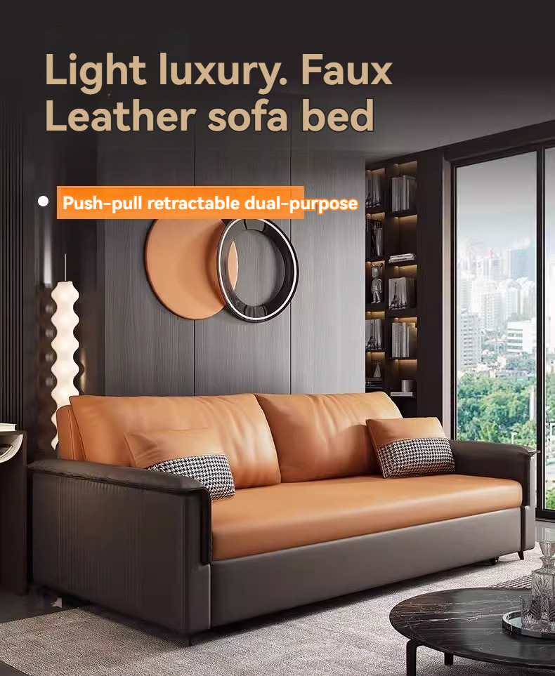 [Pre-order]  Folding dual-use sofa bed double multi-functional science and technology cloth living room can be pulled out integrated sofa bed-Smart-Living