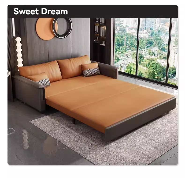 [Pre-order]  Folding dual-use sofa bed double multi-functional science and technology cloth living room can be pulled out integrated sofa bed-Smart-Living