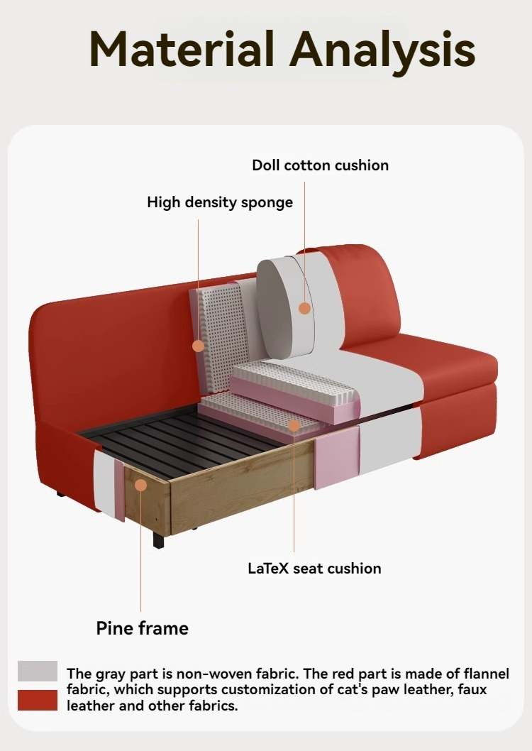 [Pre-order]  Cream Wind technology flannelette foldable sofa bed dual-purpose household small living room study-Smart-Living
