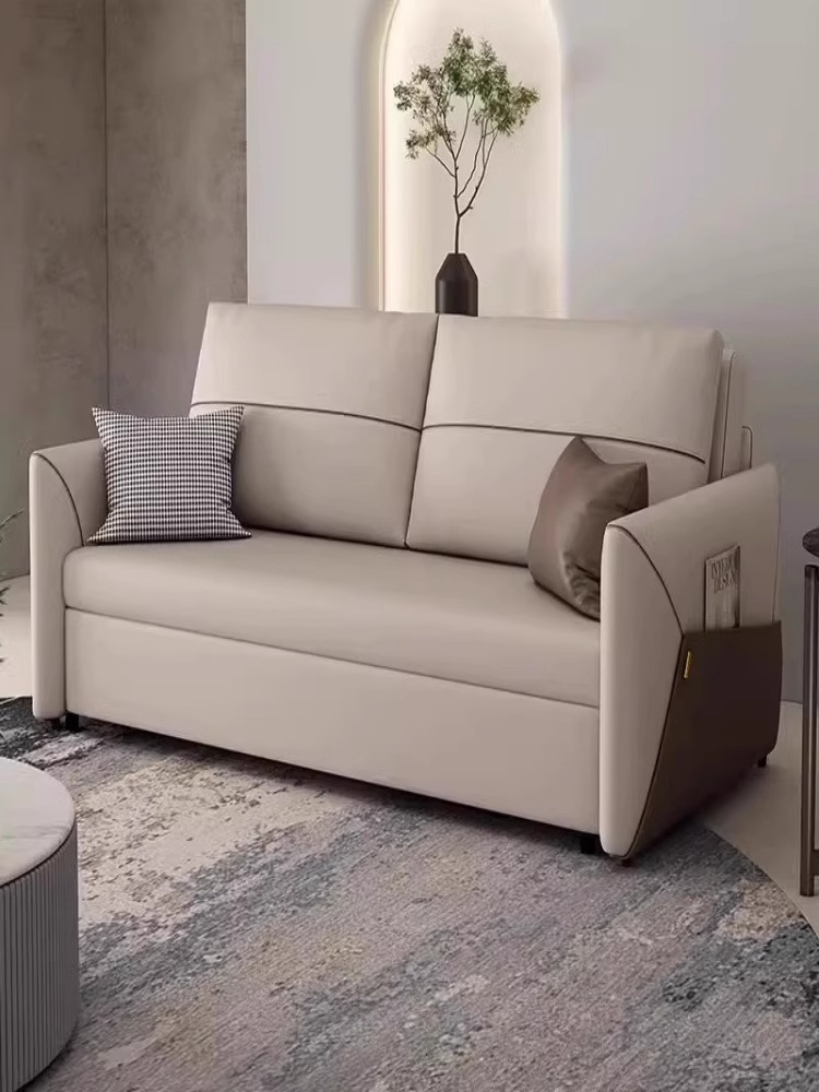 [Pre-order]  Folding sofa bed dual-use home technology cloth straight row drawing small living room multi-functional bed-Smart-Living