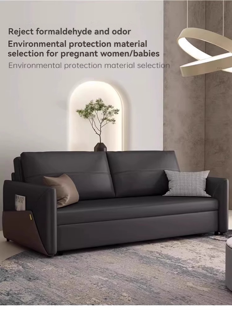 [Pre-order]  Folding sofa bed dual-use home technology cloth straight row drawing small living room multi-functional bed-Smart-Living