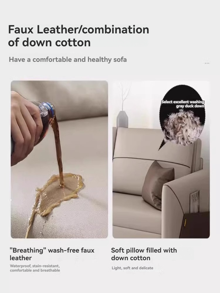 [Pre-order]  Folding sofa bed dual-use home technology cloth straight row drawing small living room multi-functional bed-Smart-Living