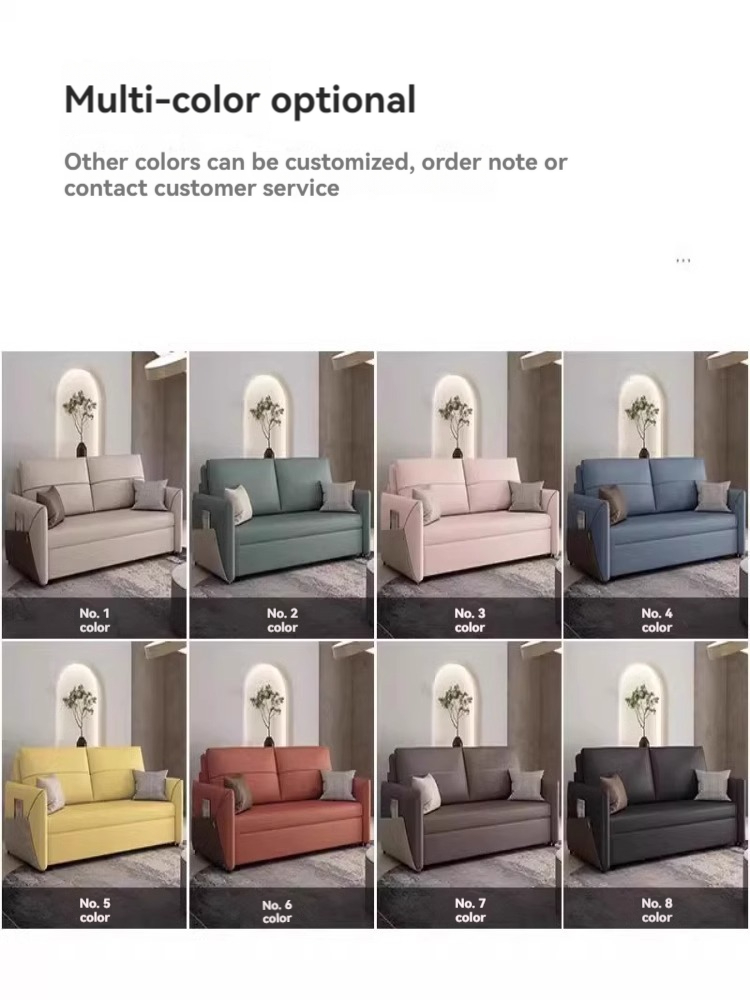 [Pre-order]  Folding sofa bed dual-use home technology cloth straight row drawing small living room multi-functional bed-Smart-Living