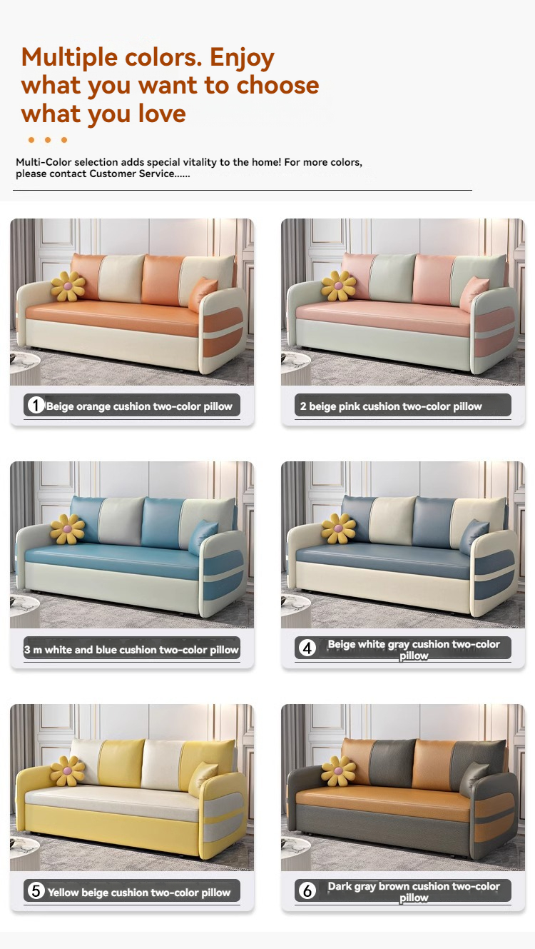 [Pre-order]  Sofa bed multi-functional foldable small bedroom living room Modern simple technology cloth single and double dual-use-Smart-Living