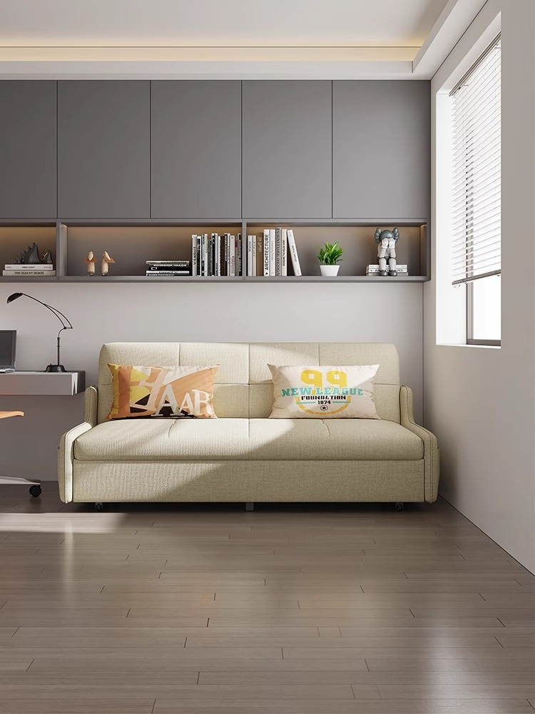 [Pre-order]  Collapsible dual-use multi-functional sofa bed small apartment three-fold technology cloth economic retractable-Smart-Living