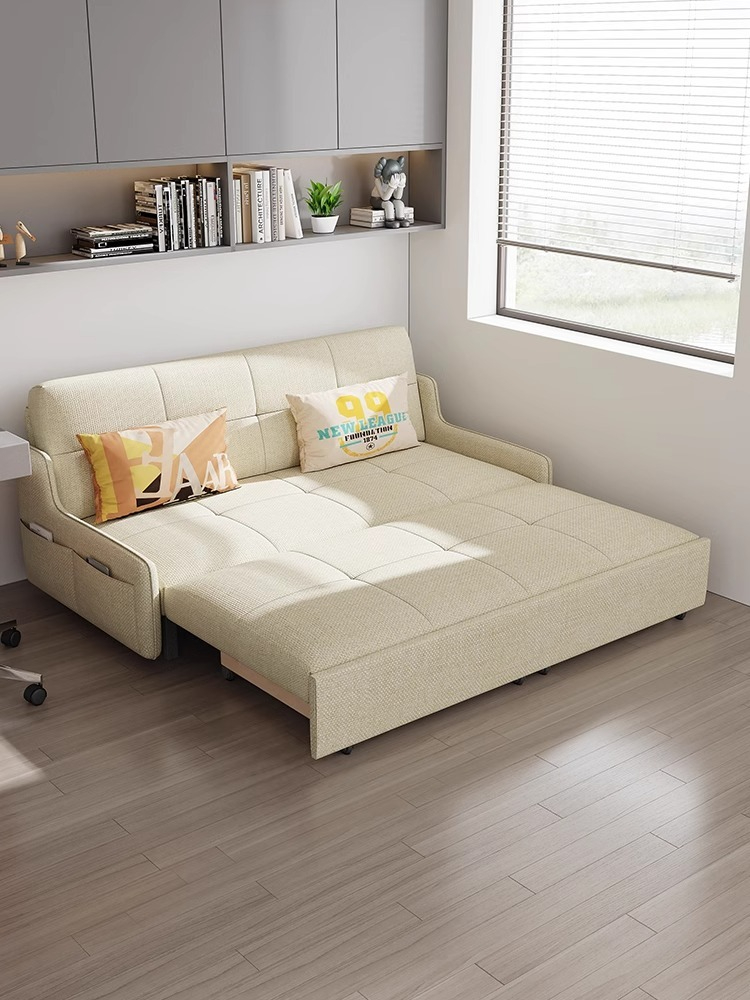 [Pre-order]  Collapsible dual-use multi-functional sofa bed small apartment three-fold technology cloth economic retractable-Smart-Living