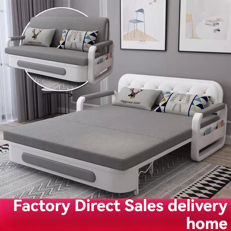 [Pre-order]  Sofa bed dual-purpose simple multi-functional storage extension and reduction of living room push-pull single double sofa folding-Smart-Living