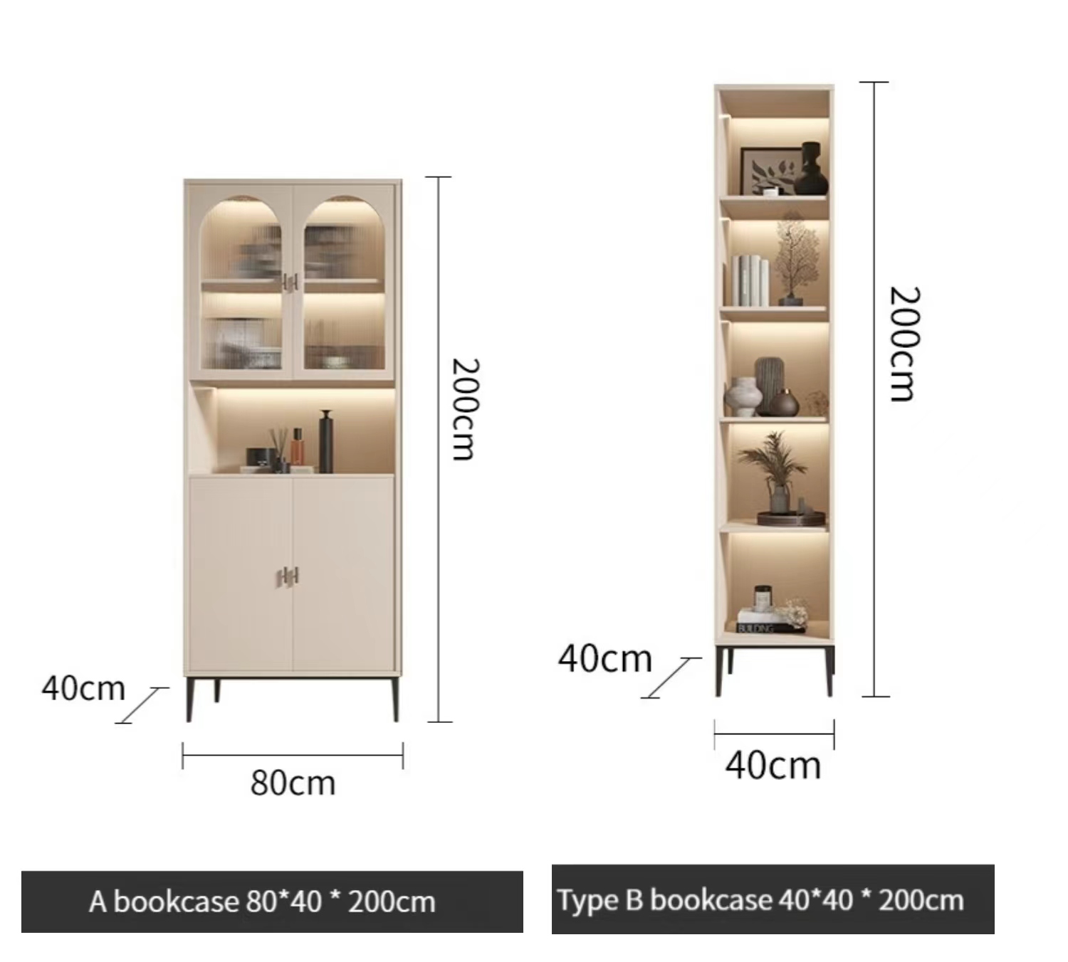 【Showroom】Wooden Bookcase with Glass Display Door, Drawers and Cabinet in French Style-Smart-Living