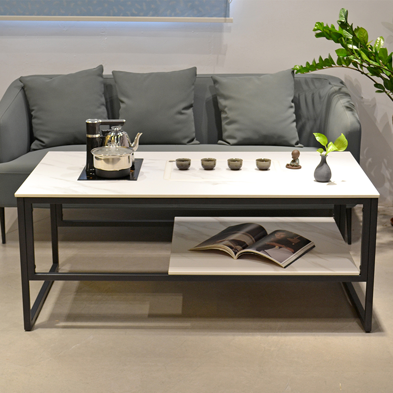 【Showroom】Kung Fu tea table modern simple sofa tea table combination set reception area reception integrated tea tray rock plate tea table-Smart-Living
