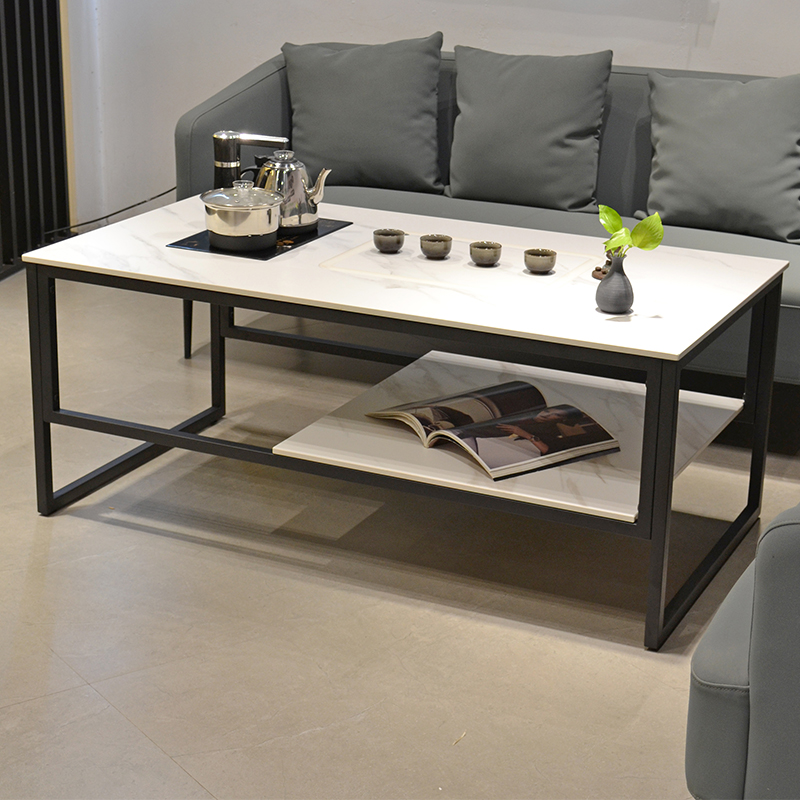 【Showroom】Kung Fu tea table modern simple sofa tea table combination set reception area reception integrated tea tray rock plate tea table-Smart-Living