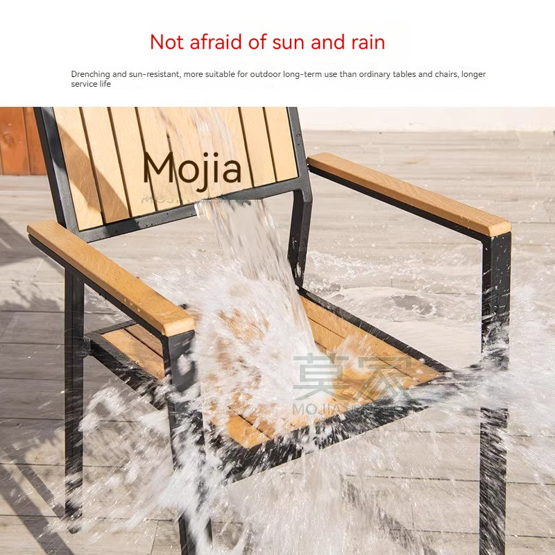 [Pre-order]  Nordic minimalist leisure tables and chairs, outdoor courtyard, garden, rattan chairs, outdoor plastic wood tables-Smart-Living