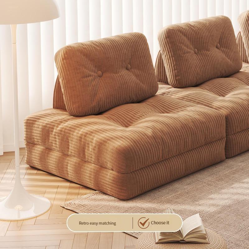 [Local Stock] Butter Tofu Block Lazy Cloth Sofa Living Room Simple Small House Single Module Technology Cloth Sofa Removable and Washable-Smart-Living