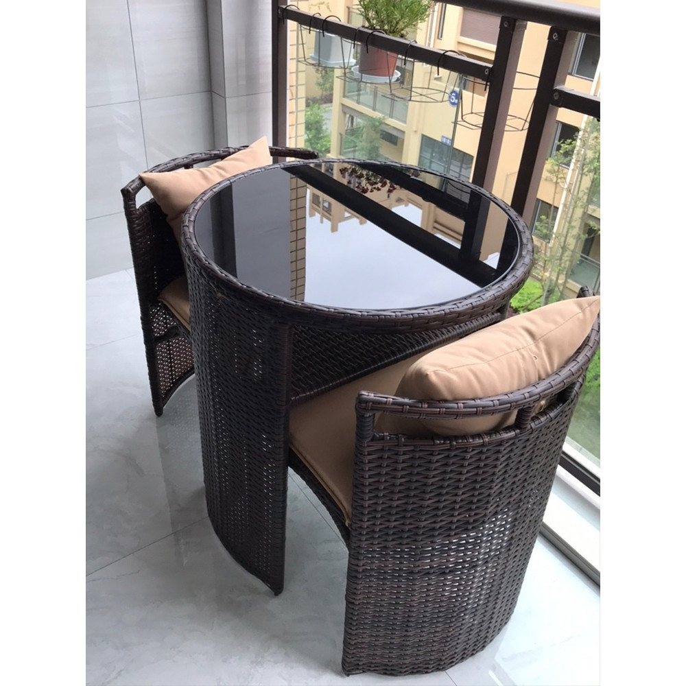 [Pre-order] Vine Chair Three Piece Balcony Small Table, Chair, Tea Table Combination Simple and Leisure Small Household Vine Weaving-Smart-Living