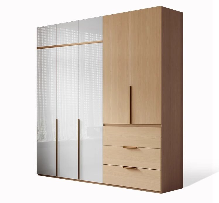 [Pre-order]  Home bedroom simple modern flat door four doors five door combination finished product storage wardrobe-Smart-Living