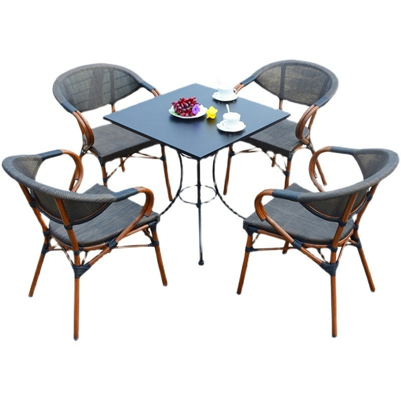 [Pre-order]  Outdoor Table and Chair Courtyard Balcony Garden Vine Chair Three Piece Set Outdoor Dessert Milk Tea Shop Leisure-Smart-Living