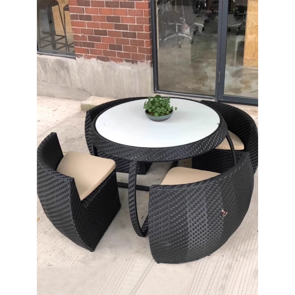 [Pre-order]  Outdoor garden courtyard leisure rattan weaving table and chair combination outdoor outdoor outdoor balcony-Smart-Living