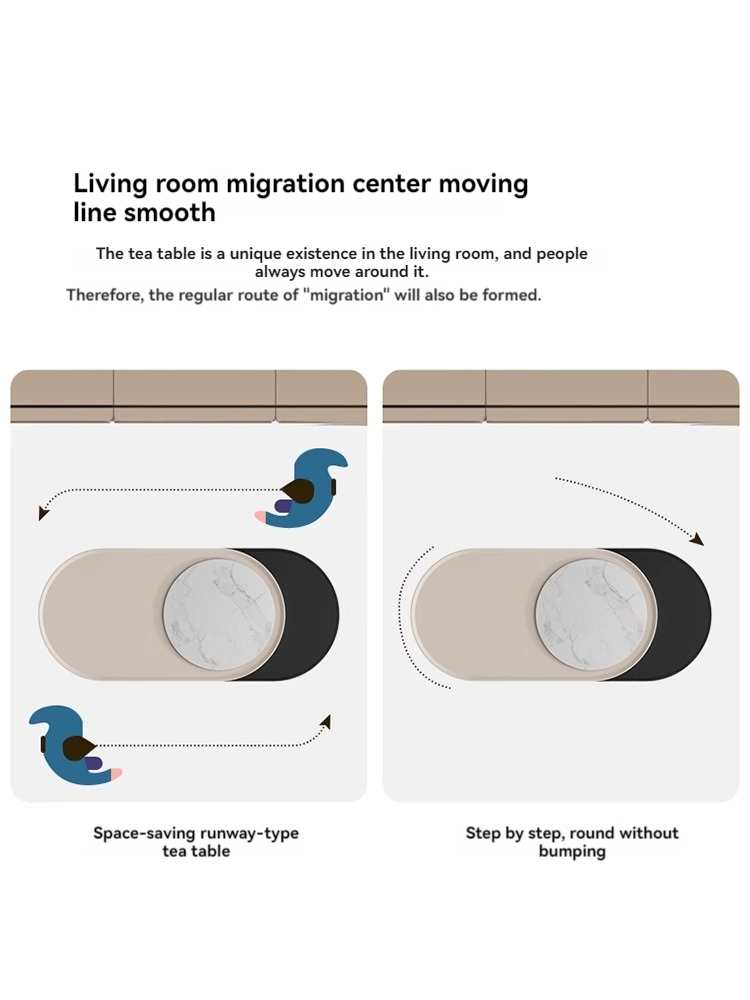 [Pre-order]  Light luxury rock panel tea table TV cabinet combination of small apartment simple network red creative advanced sense tea table living room home-Smart-Living