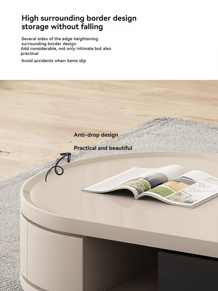 [Pre-order]  Light luxury rock panel tea table TV cabinet combination of small apartment simple network red creative advanced sense tea table living room home-Smart-Living