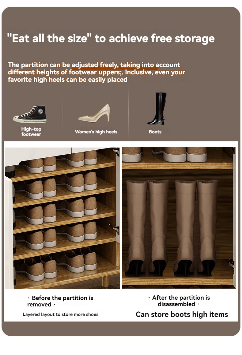 [Pre-order]  Porch hanger shoe cabinet Large capacity storage cabinet at the door of the household living room storage partition cabinet seat stool one-Smart-Living