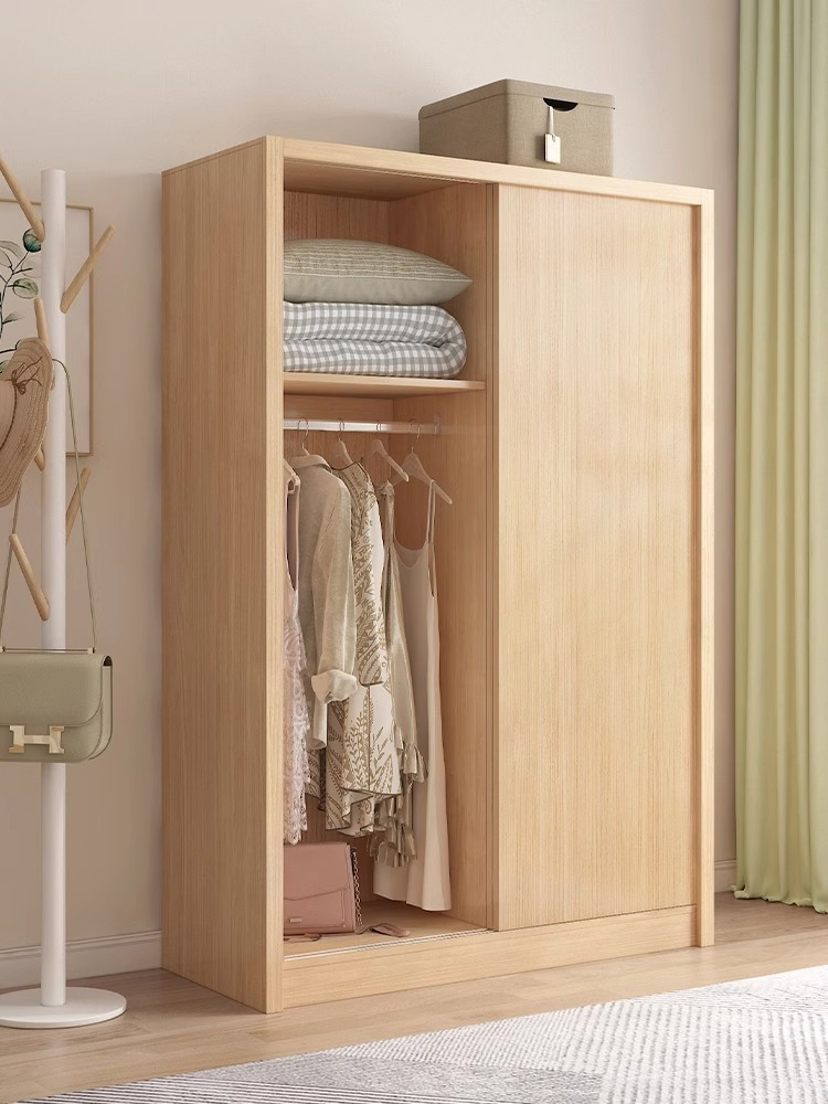 [Pre-order]  Muzue Wardrobe Sliding Door Modern Simple Small Apartment Sliding Door Storage Cabinet Two-door Small Wardrobe Combination for Rental Houses-Smart-Living