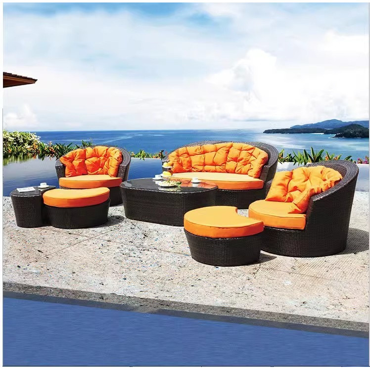 [Pre-order] Outdoor wicker sofa set for indoor living rooms, balconies, and outdoor villa courtyards.-Smart-Living