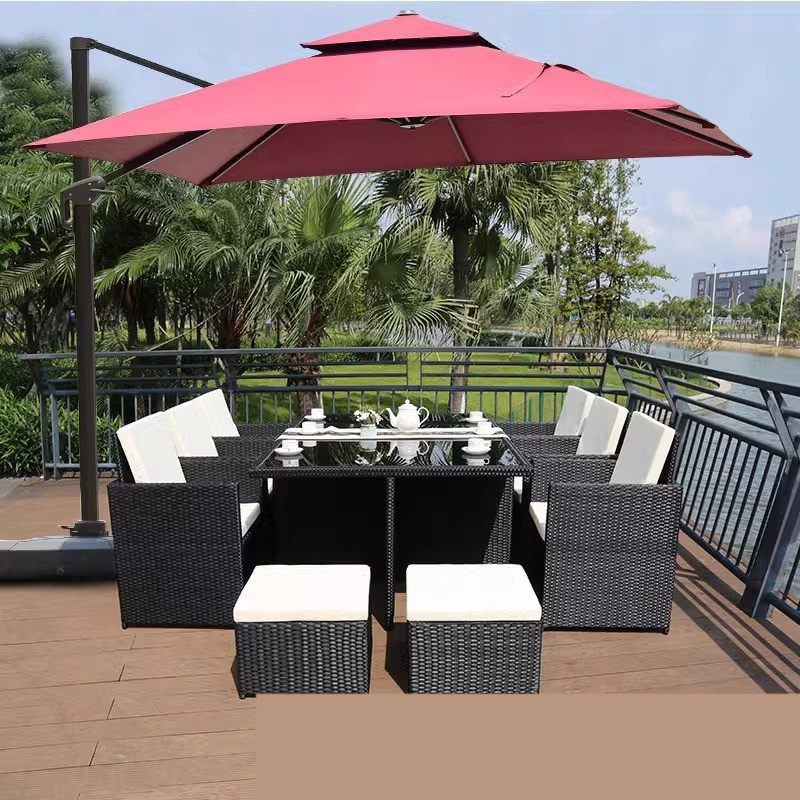 [Pre-order]  Outdoor table, chair, rattan chair combination, courtyard, leisure rattan weaving terrace, outdoor villa, courtyard-Smart-Living