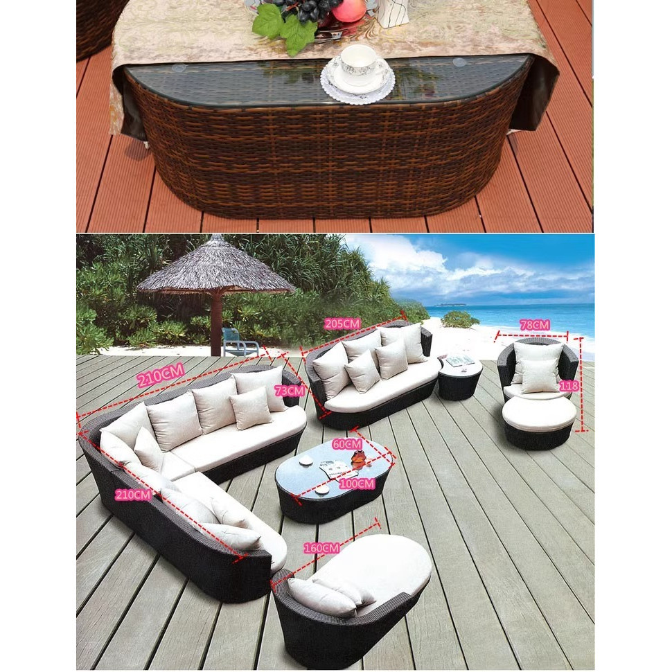 [Pre-order] Outdoor wicker sofa set for indoor living rooms, balconies, and outdoor villa courtyards.-Smart-Living