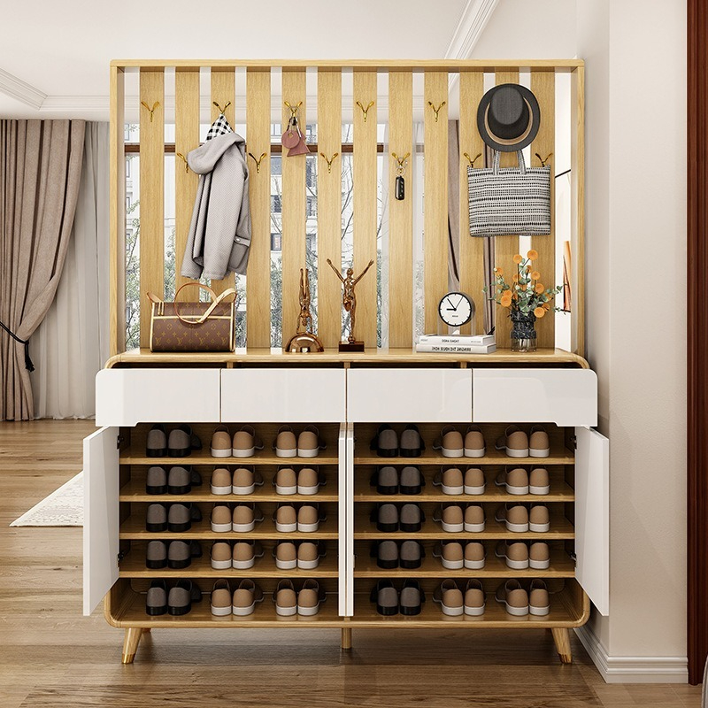 [Pre-order]  Porch Hanger Shoe Cabinet Large Capacity Storage Cabinet At the Door Of the Household Living Room Storage Partition Cabinet Seat Stool One-Smart-Living