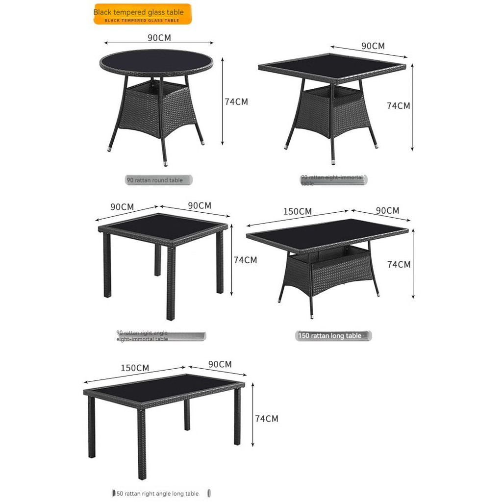 [Pre-order]  Outdoor tables, chairs, courtyards, outdoor terraces, gardens, leisure chairs, combination courtyards, rattan woven-Smart-Living