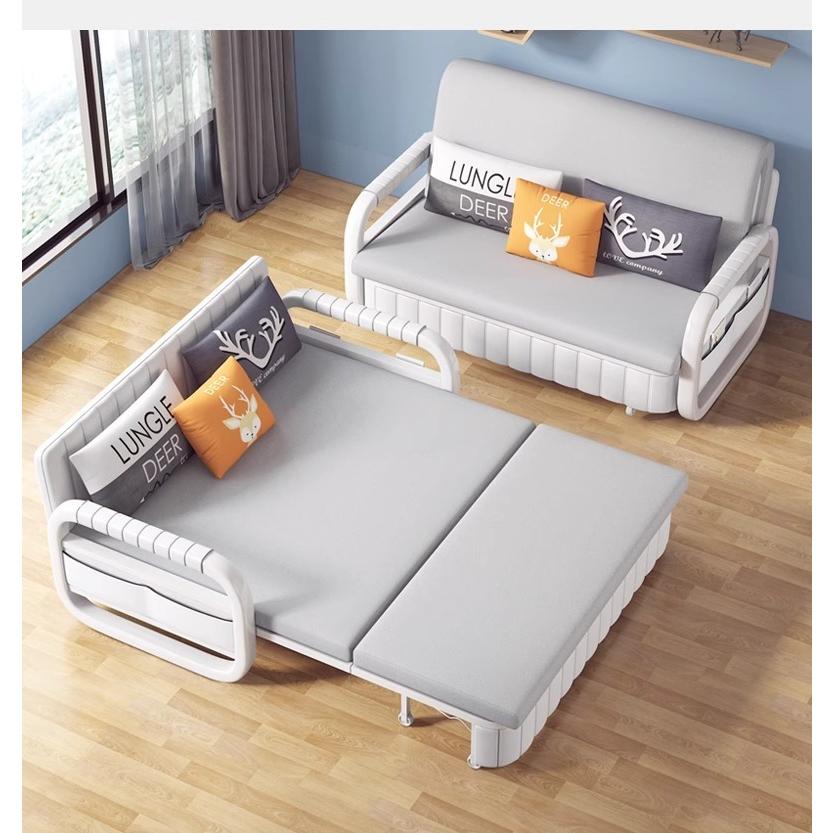 [Pre-order]  Cream wind living room simple small apartment sofa bed sheet person double foldable telescopic dual-use balco-Smart-Living