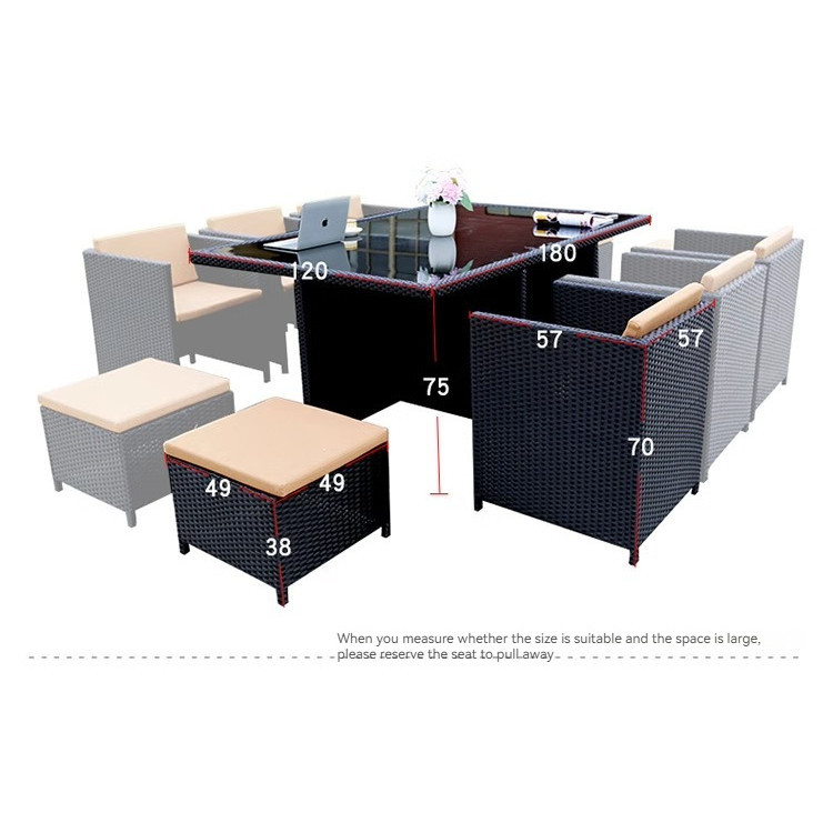 [Pre-order]  Outdoor table, chair, rattan chair combination, courtyard, leisure rattan weaving terrace, outdoor villa, courtyard-Smart-Living