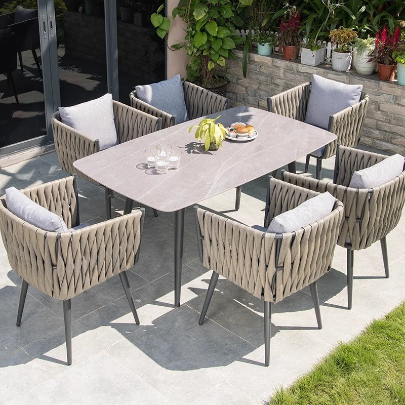 [Pre-order] Mojia Nordic Outdoor Table and Chair Garden Light Luxury Net Red Balcony Tea Table and Chair Combination Vine Chair-Smart-Living