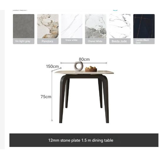 [Local stock]  Rock table retractable modern simple square dual-purpose dining table（1.5m）-Smart-Living