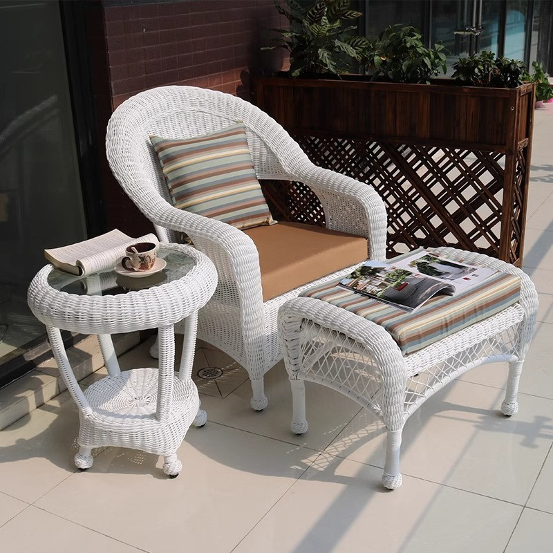 [Pre-order]  Outdoor outdoor leisure balcony with tables, chairs, furniture, rattan chairs, and a five piece creative courtyard-Smart-Living