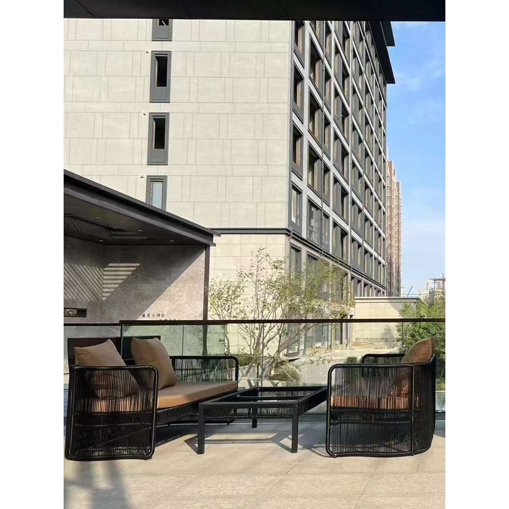 [Pre-order] Outdoor sofa, leisure courtyard garden, outdoor rattan woven sofa, outdoor waterproof and sun drying sofa, double person-Smart-Living