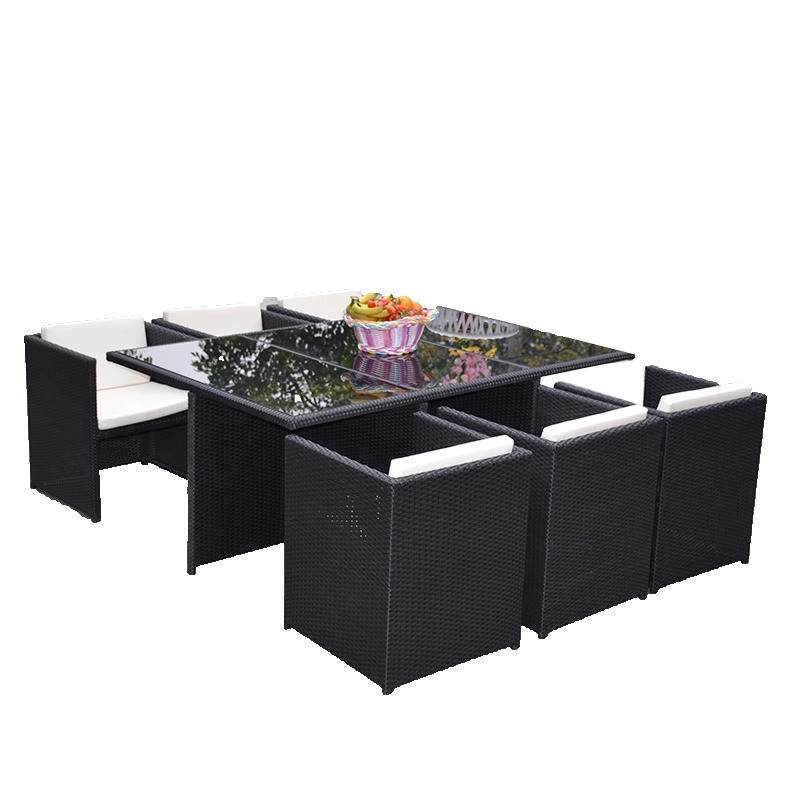 [Pre-order]  Outdoor table, chair, rattan chair combination, courtyard, leisure rattan weaving terrace, outdoor villa, courtyard-Smart-Living