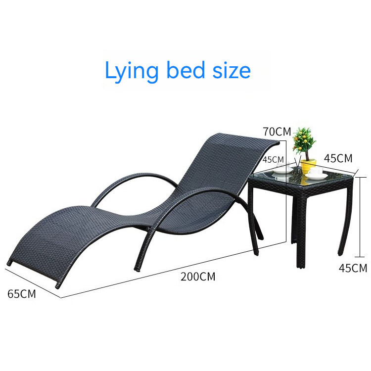 [Pre-order] Outdoor rattan bed recliner balcony leisure courtyard hotel sofa sleep rest recliner swimming pool rattan woven-Smart-Living