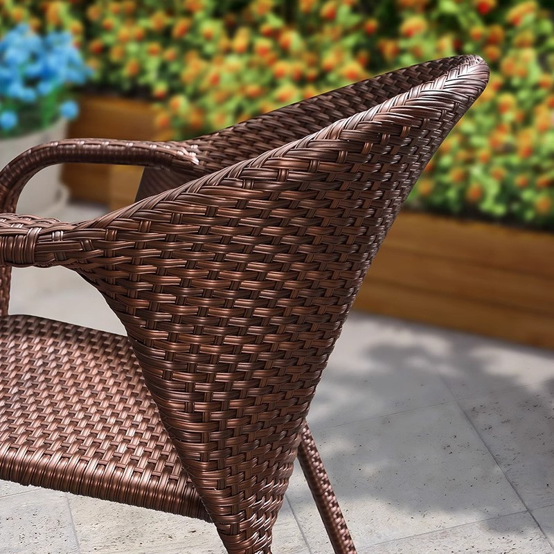 [Pre-order]  Purple Leaf Terrace Table and Chair Combination Leisure Outdoor Backchair Balcony Vine Chair Garden Vine Weaving Teng-Smart-Living