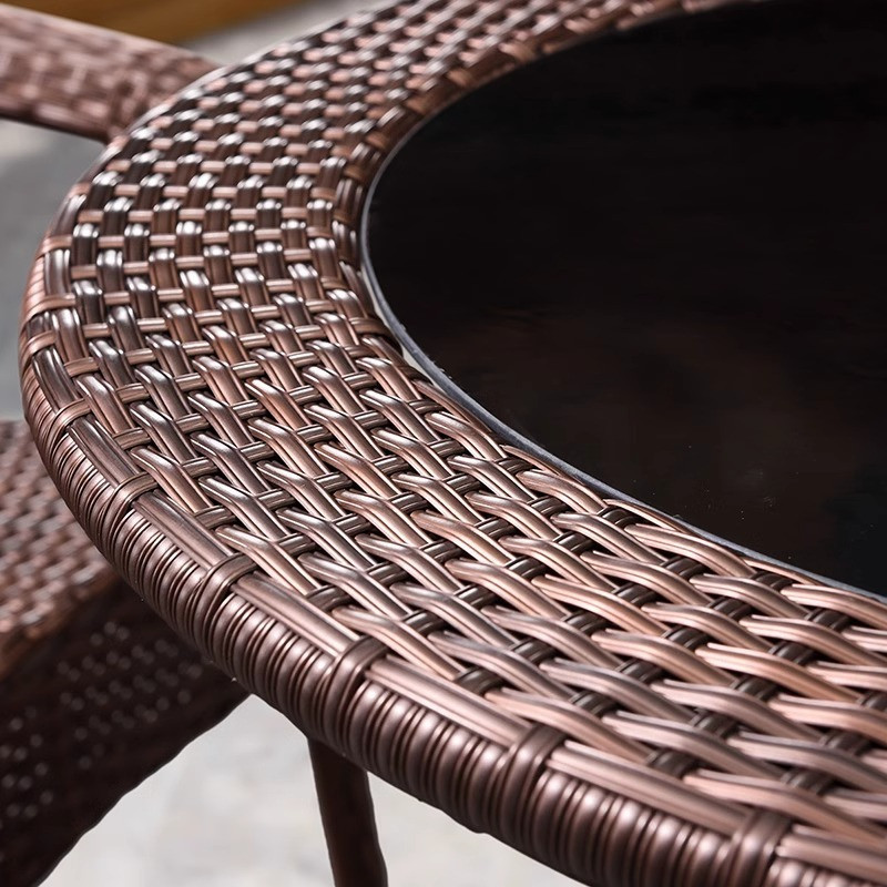 [Pre-order]  Purple Leaf Terrace Table and Chair Combination Leisure Outdoor Backchair Balcony Vine Chair Garden Vine Weaving Teng-Smart-Living