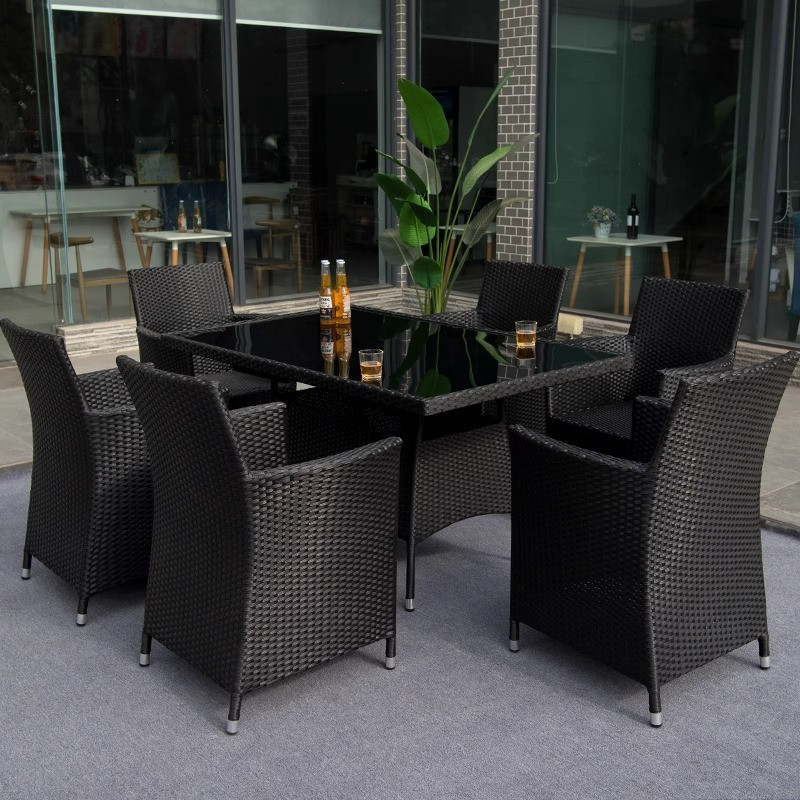[Pre-order]  Outdoor tables, chairs, courtyards, outdoor terraces, gardens, leisure chairs, combination courtyards, rattan woven-Smart-Living