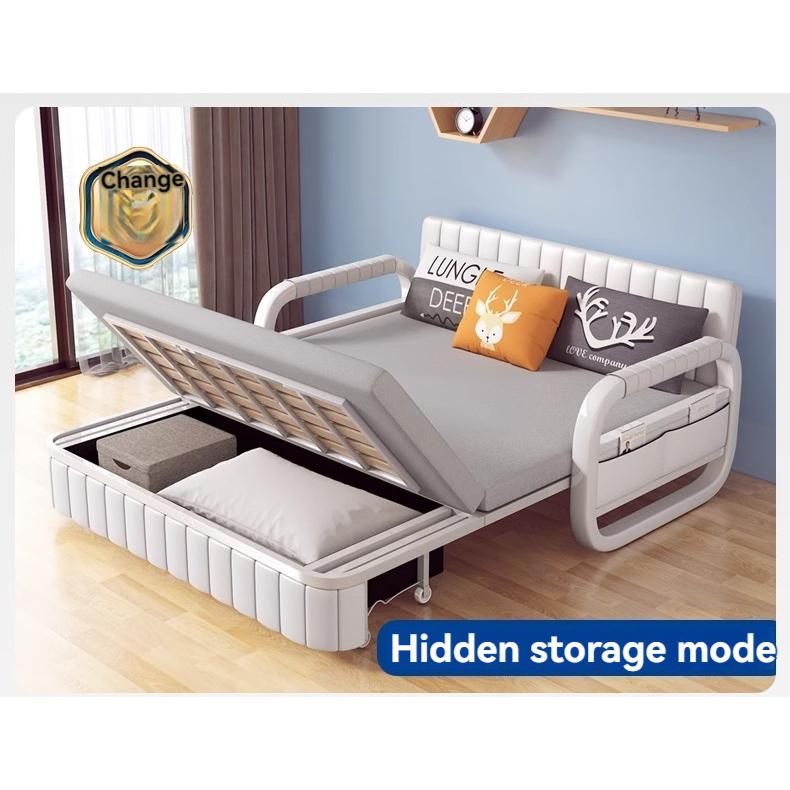 [Pre-order]  Cream wind living room simple small apartment sofa bed sheet person double foldable telescopic dual-use balco-Smart-Living