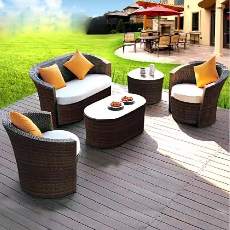 [Pre-order] Outdoor wicker sofa set for indoor living rooms, balconies, and outdoor villa courtyards.-Smart-Living