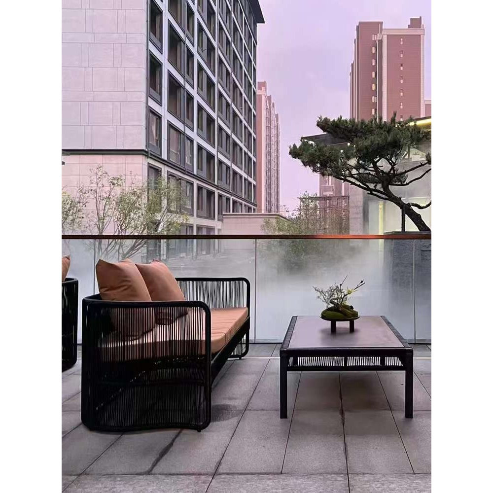 [Pre-order] Outdoor sofa, leisure courtyard garden, outdoor rattan woven sofa, outdoor waterproof and sun drying sofa, double person-Smart-Living