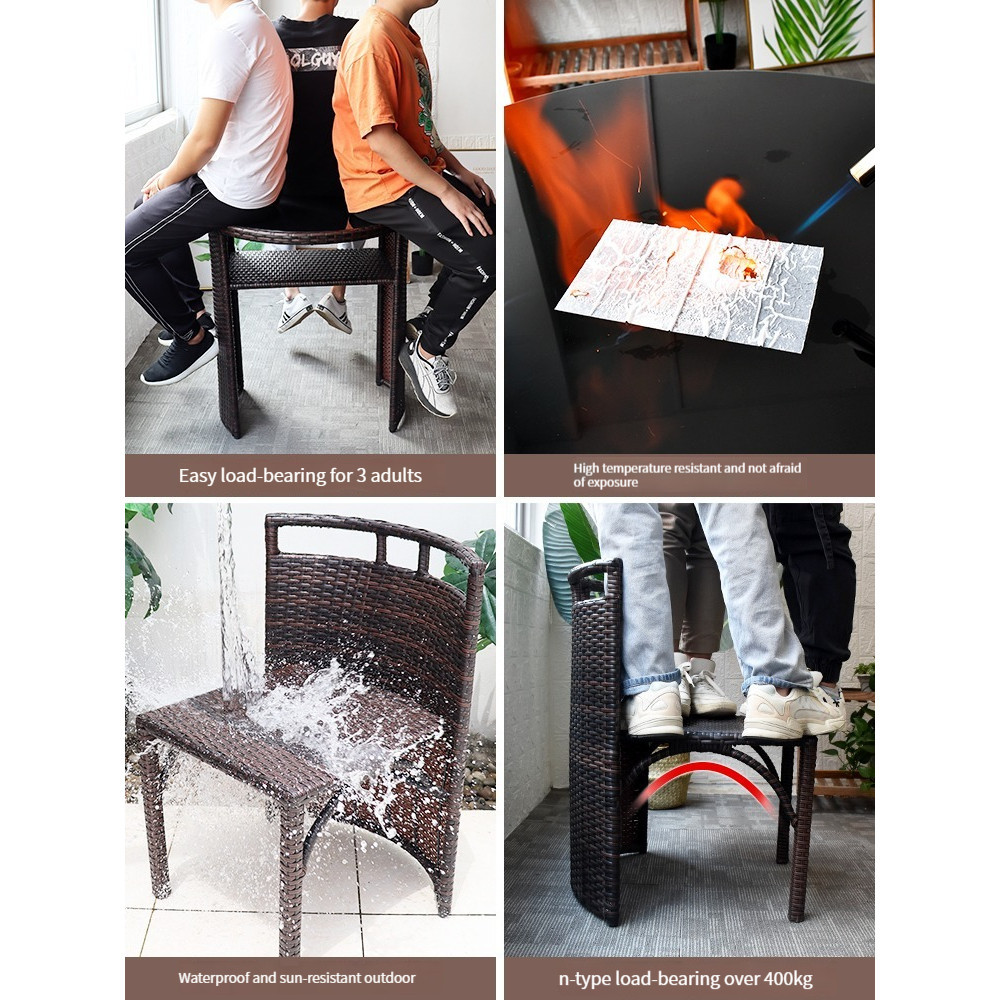 [Pre-order] Vine Chair Three Piece Balcony Small Table, Chair, Tea Table Combination Simple and Leisure Small Household Vine Weaving-Smart-Living