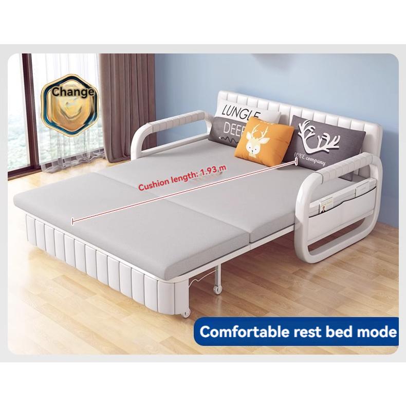 [Pre-order]  Cream wind living room simple small apartment sofa bed sheet person double foldable telescopic dual-use balco-Smart-Living