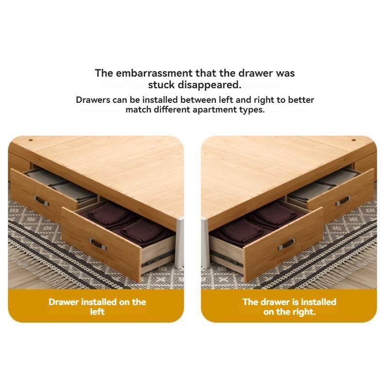 [ Pre Order ]  Wooden Moonlight Bed Modern Simple Tatami High Box Storage Bed Storage Small -Smart-Living