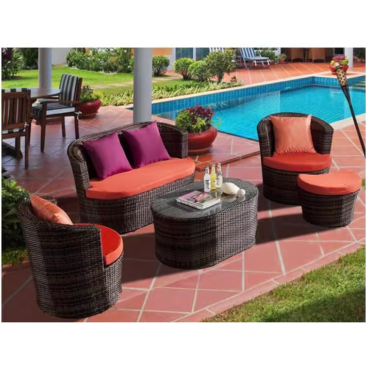[Pre-order] Outdoor wicker sofa set for indoor living rooms, balconies, and outdoor villa courtyards.-Smart-Living