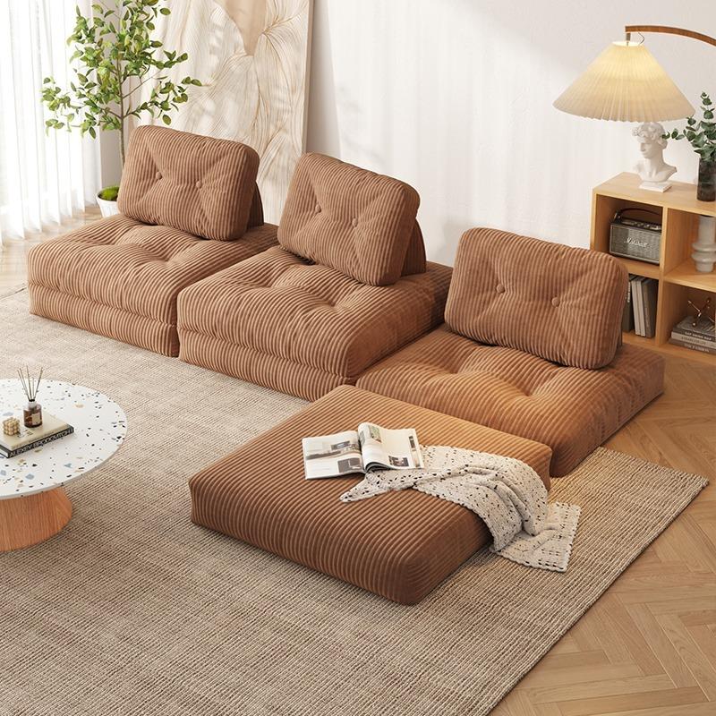 [Local Stock] Butter Tofu Block Lazy Cloth Sofa Living Room Simple Small House Single Module Technology Cloth Sofa Removable and Washable-Smart-Living