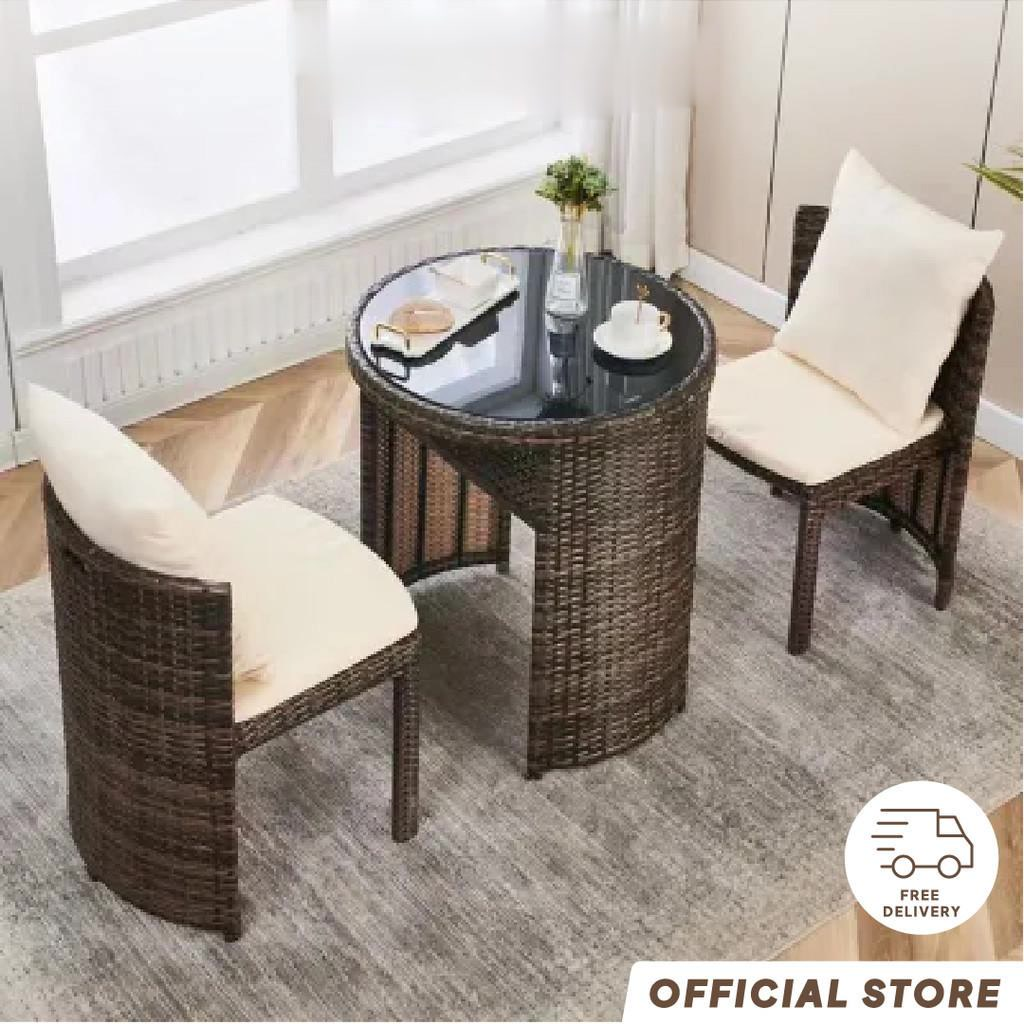 [Pre-order] Vine Chair Three Piece Balcony Small Table, Chair, Tea Table Combination Simple and Leisure Small Household Vine Weaving-Smart-Living